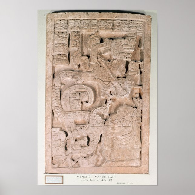 Poster Yaxchilan lintel, período clássico tardio (Frente)