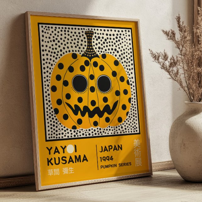 Poster Yayoi Kusama Abstract Pumpkin Retro Exhibition (Criador carregado)