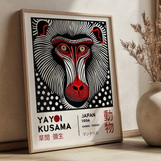 Poster Yayoi Kusama Mandrill Retro Exhibition (Criador carregado)