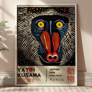 Poster Yayoi Kusama Mandrill Retro Japanese Exhibiton