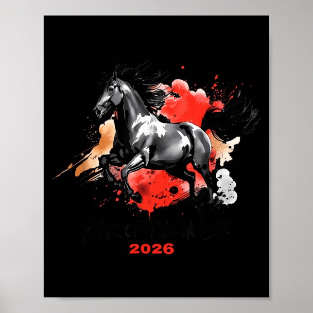 Poster Year Of The Horse 2026 Chinese New Year  (Frente)