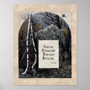 Poster Yeats "The Stolen Child" Poema de Arte Vitoriano 1