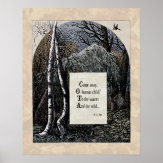 Poster Yeats "The Stolen Child" Poema de Arte Vitoriano 1