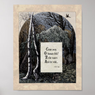 Poster Yeats "The Stolen Child" Poema de Arte Vitoriano 8