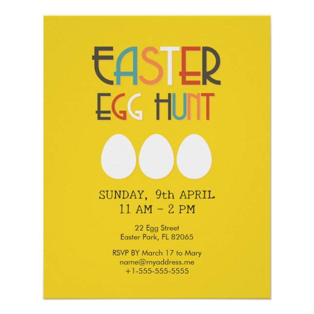 Póster Yellow Easter Egg Hunt (Frente)
