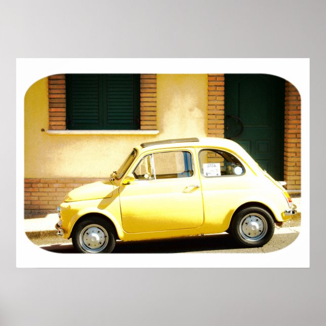Póster Yellow Fiat 500, Cinquecento, Itália (Frente)