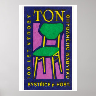 Poster Yellow Green Chair - Matchbox Print - Czech Wall