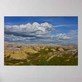 Poster Yellow Mounds Panorama, Parque Nacional das Badlan