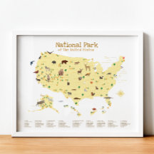 Yellow National Park Map Woodland Nursery Impressã