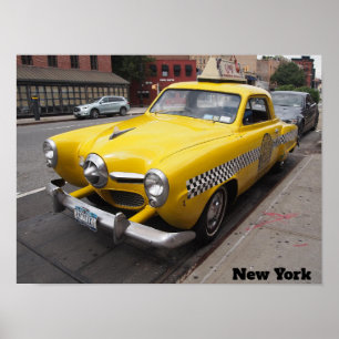 Poster Yellow Taxi New York Vintage