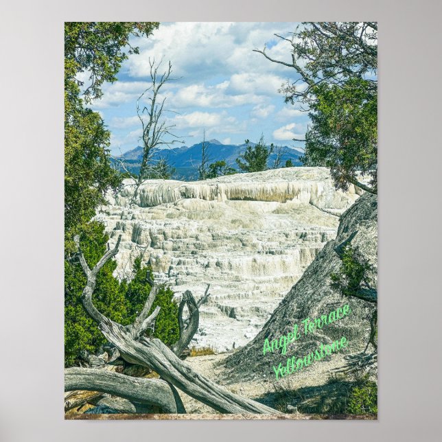 Poster Yellowstone Angel Terrace no Parque Nacional (Frente)