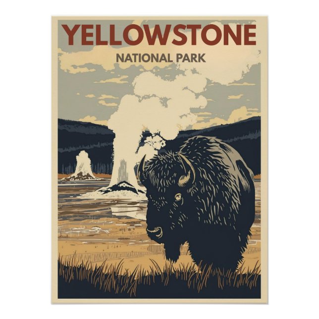 Póster Yellowstone National Park (Frente)