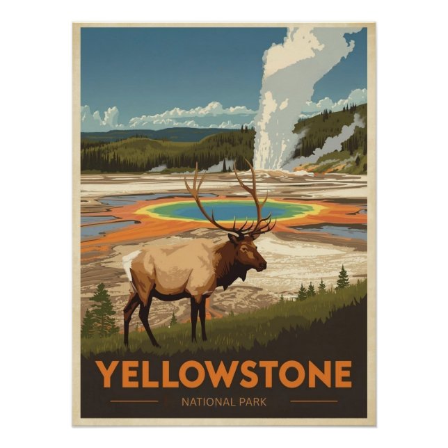 Póster Yellowstone National Park (Frente)