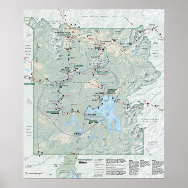 Poster Yellowstone National Park 2026 map (Frente)