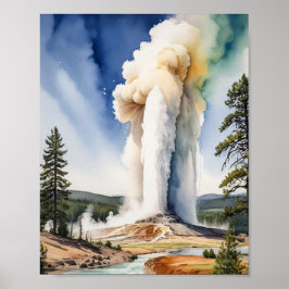 Poster Yellowstone National Park Antiga Arte Fiel