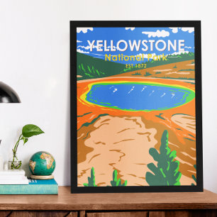 Poster Yellowstone National Park Grand Prismatic Primaver