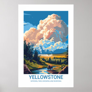 Poster Yellowstone National Park Wyoming e Montana