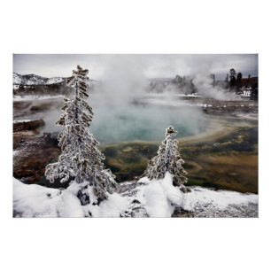Póster Yellowstone nevado
