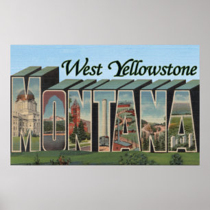 Póster Yellowstone ocidental, Montana