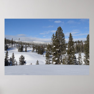 Póster Yellowstone Winter Landscape Photoshop