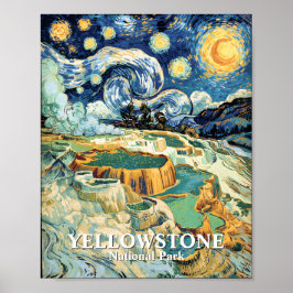 Poster Yellowstone Winter Mammoth Hot Springs Van Gogh