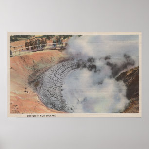 Poster Yellowstone, WYView da cratera do vulcão da lama