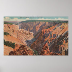 Póster Yellowstone, WYView da garganta de Yellowstone