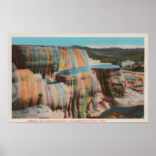 Póster Yellowstone, WYView of Mammoth Hot Springs