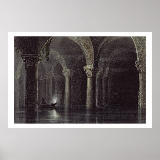 Poster Yere Batan Serai (The Cisterns) Istambul, gravada (Frente)