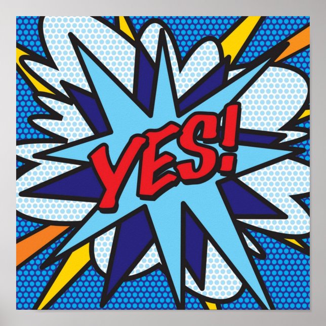 Poster YES Pop Art Comic Book Modern (Frente)
