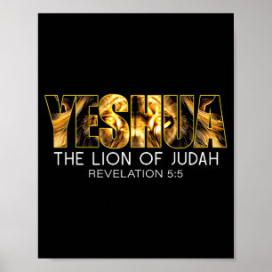 Poster Yeshua Leão de Judá Jesus Religioso Cristão Rev