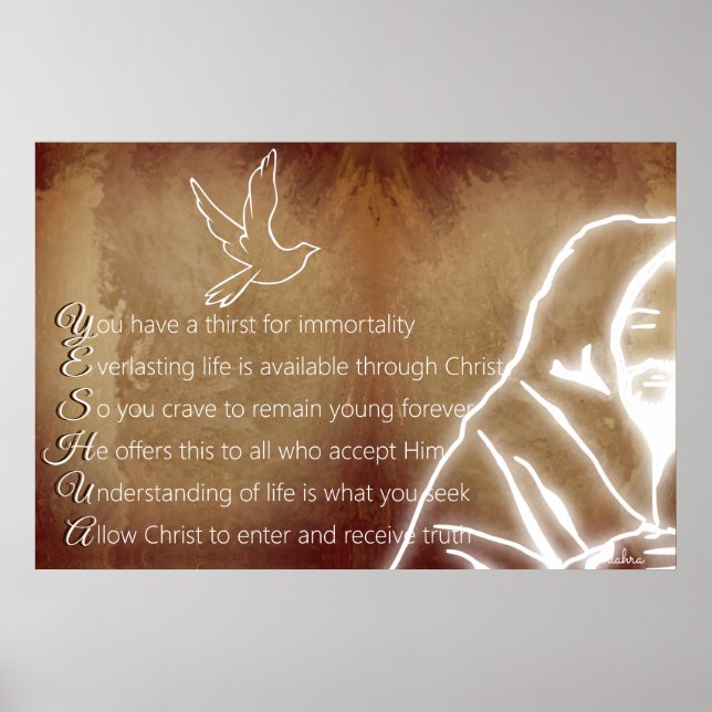 Poster YESHUA Messiah Jesus Cristo Poema Cristão (Frente)