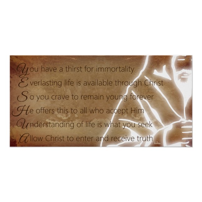 Póster YESHUA Messiah Jesus Cristo Poema Cristão (Frente)