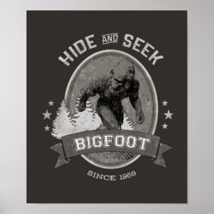 Poster Yeti de Bigfoot. Sasquatch. Retro, Vintage.