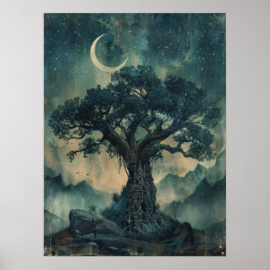 Poster Yggdrasil Norse Samhain Halloween Nórdico