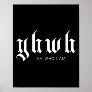 Poster Yhwh Christian Streetwear Escritura de Bíblia esté