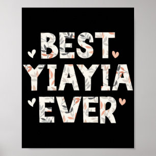 Poster Yiayia Ever Floral Family Love Hearts Yia-yia