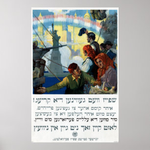 Póster Yiddish New York da Primeira Guerra Mundial do