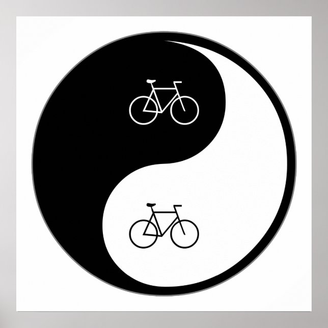 Póster Yin Yang Andando de bicicleta (Frente)
