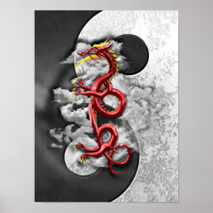 Póster Yin Yang E Dragon
