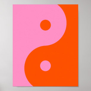 Poster Yin Yang Pink E Orange