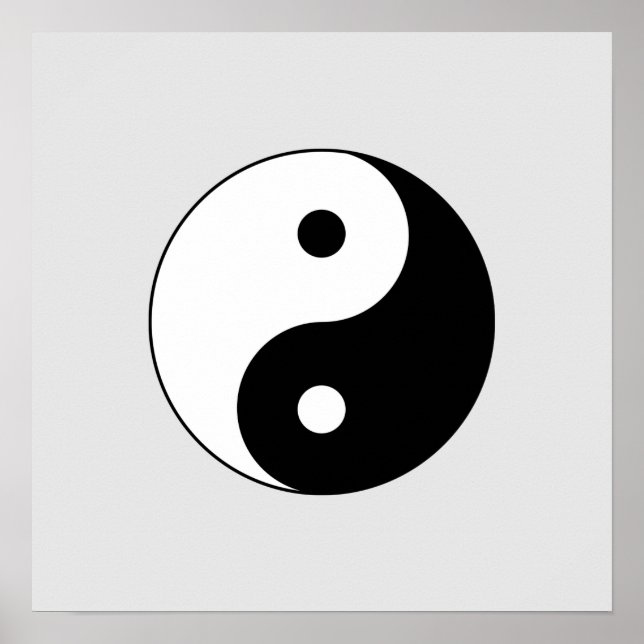 Poster Yin-Yang preto e branco (Frente)