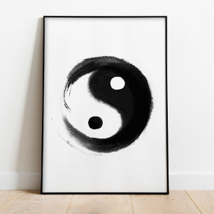Poster Yin Yang, preto e branco