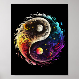 Poster Yin Yang, Sol, Lua, Universo, Tai Chi, Qigong, Iog