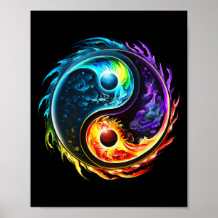 Poster Yin Yang, Taoísmo, Tai Chi, Qi Gong, Polaridade, D
