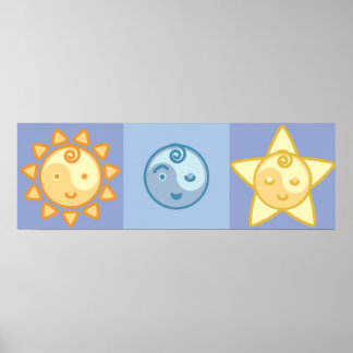 Póster Yoga Fala Baby : O Sol, A Lua E As Estrelas