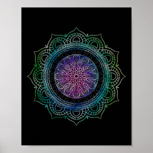 Poster Yoga Geometria Sagrada Arte Boho Fluxo Espiritual 
