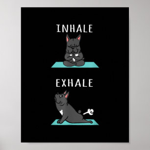 Poster Yoga Inalar, cão-Grande Francês, Exalar Um Prese