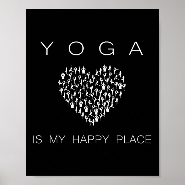 Poster Yoga Is My Happy Place Insrational Motivational  (Frente)