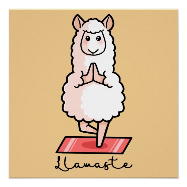 Póster Yoga llama - Llamaste (Frente)